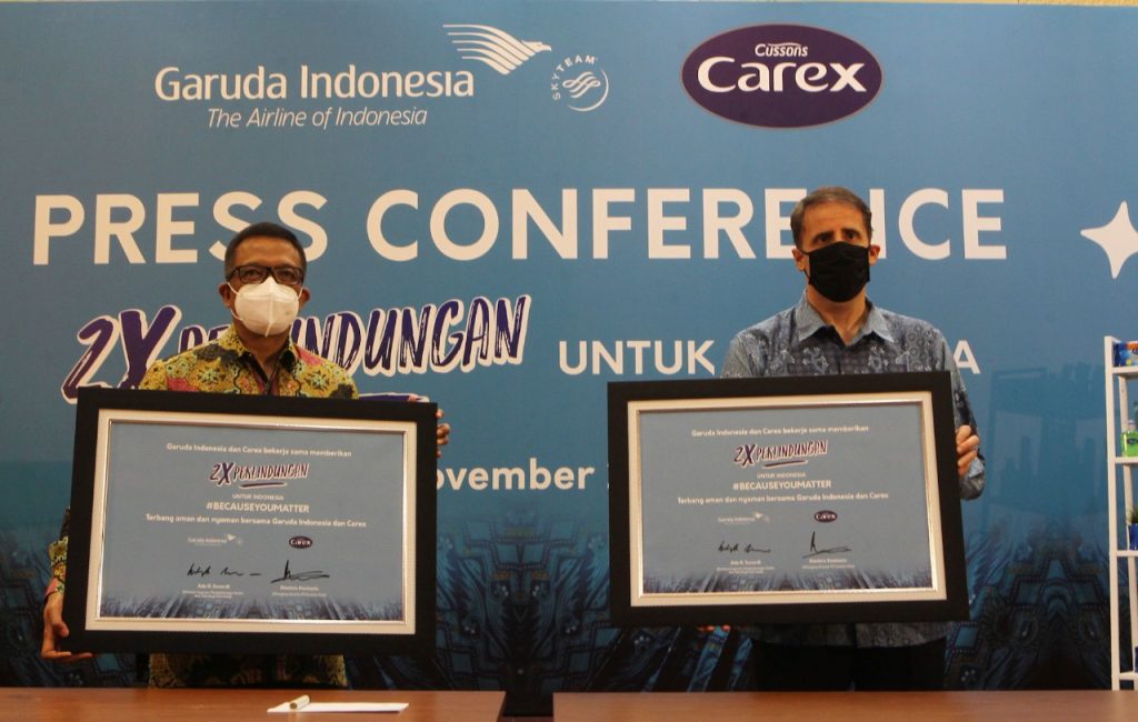 Garuda Indonesia dan Carex Sediakan 100 Ribu Personal Health Kit